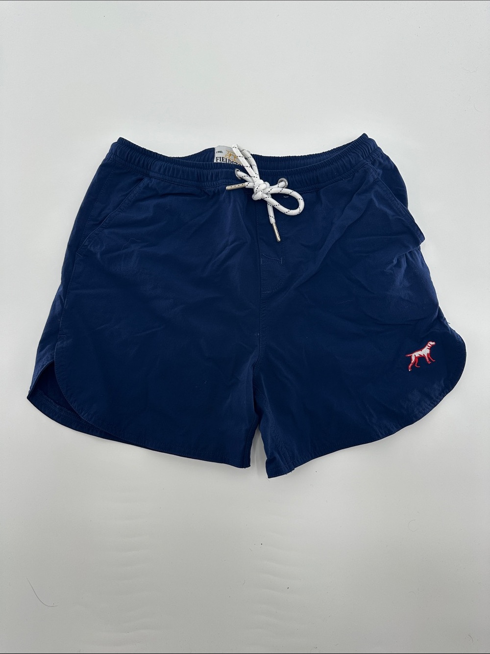 Kids Navy Blue Athletic Shorts with Drawstring